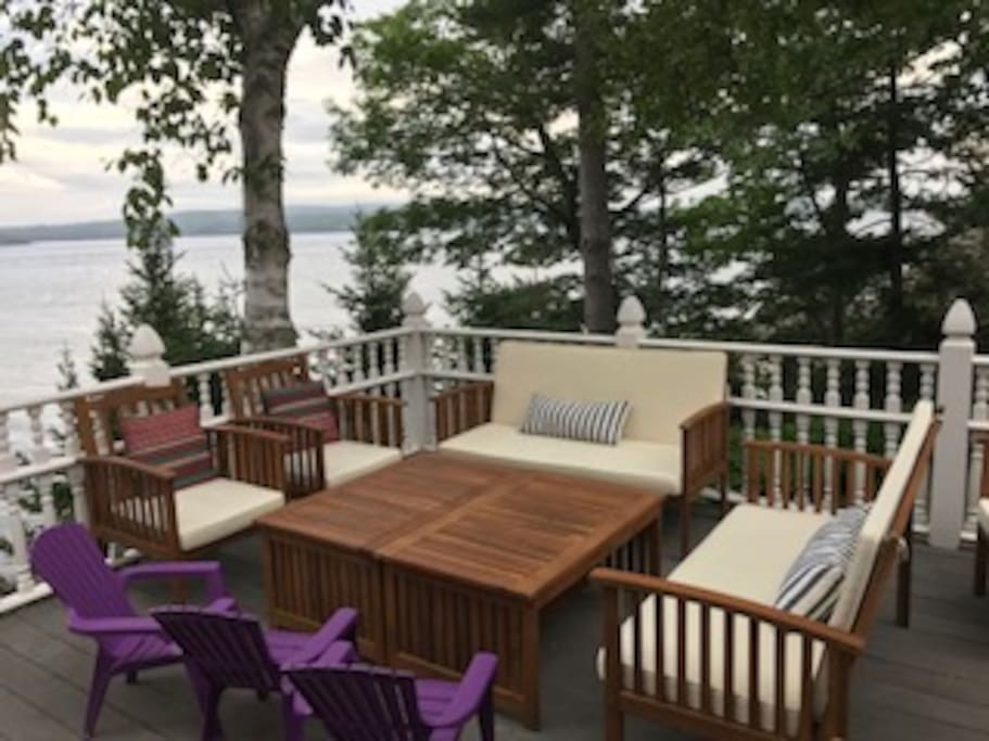 Large deck with ocean views