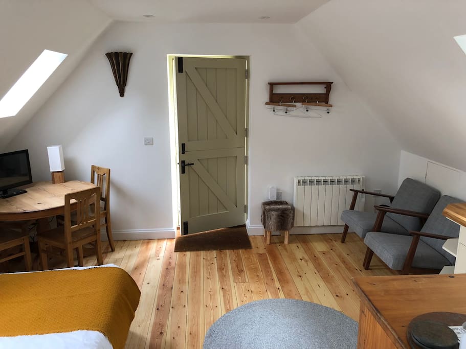 Inside the apartment.
