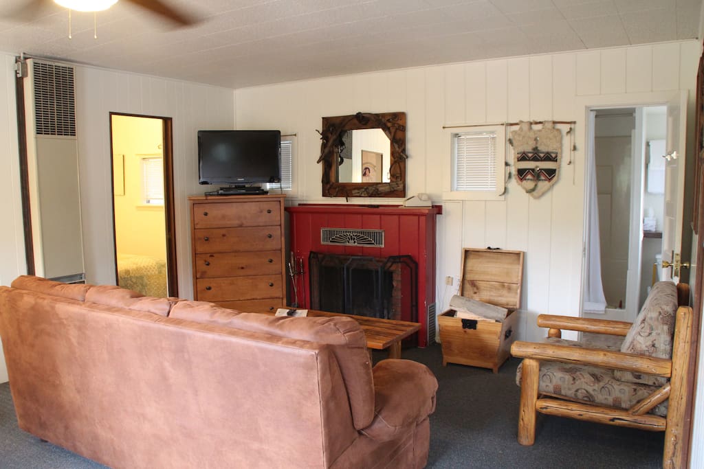 living room, fireplace