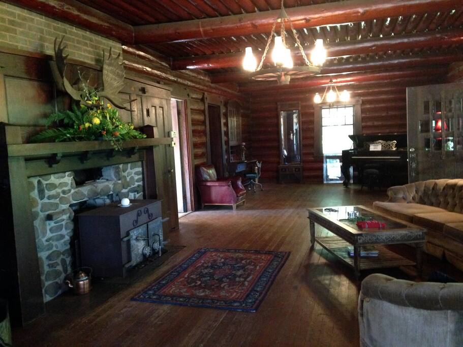 Great room with fireplace