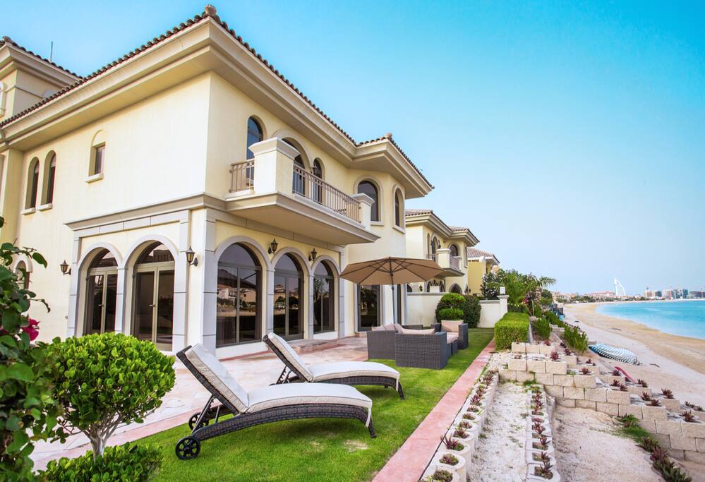 Sun Lounging and relaxing with a view of the Famous Burj al Arab on your very own private beach