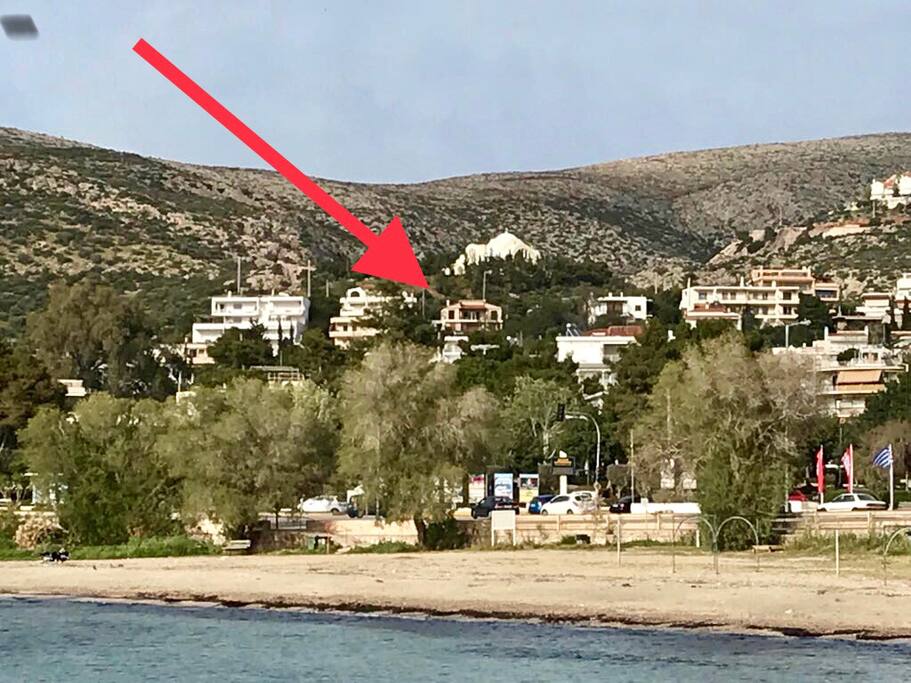 The capture is taken from the sandy beach of saronida! Walking distance, amazing view!