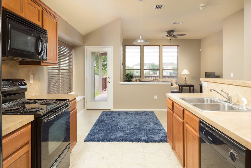 Full kitchen with all necessary utensils for meal preparations