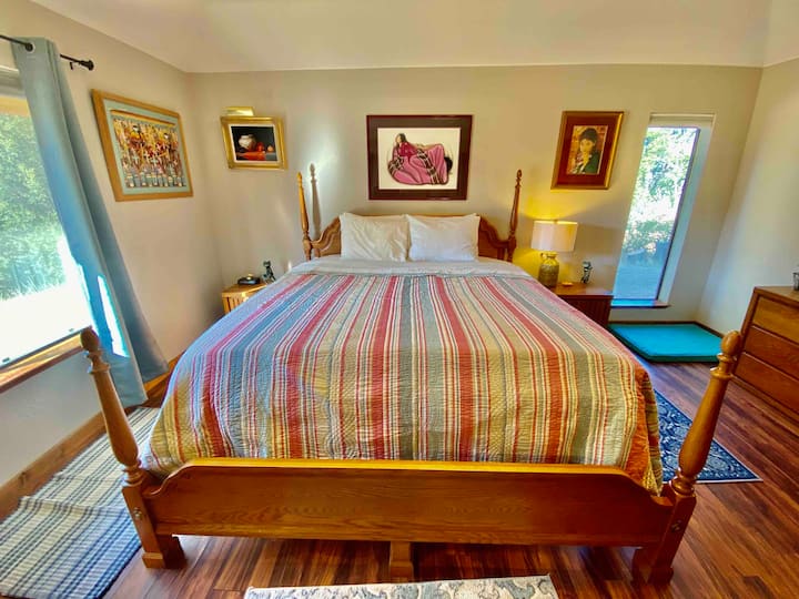 Primary Bedroom with Cal King & attached Bathroom with walk in shower