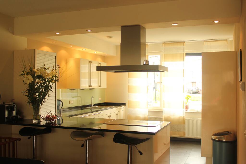 Luxurious kitchen (SIEMATIC), induction cooking plate (4), Hub, Wall units, Jalousie cupboard and numerous drawers