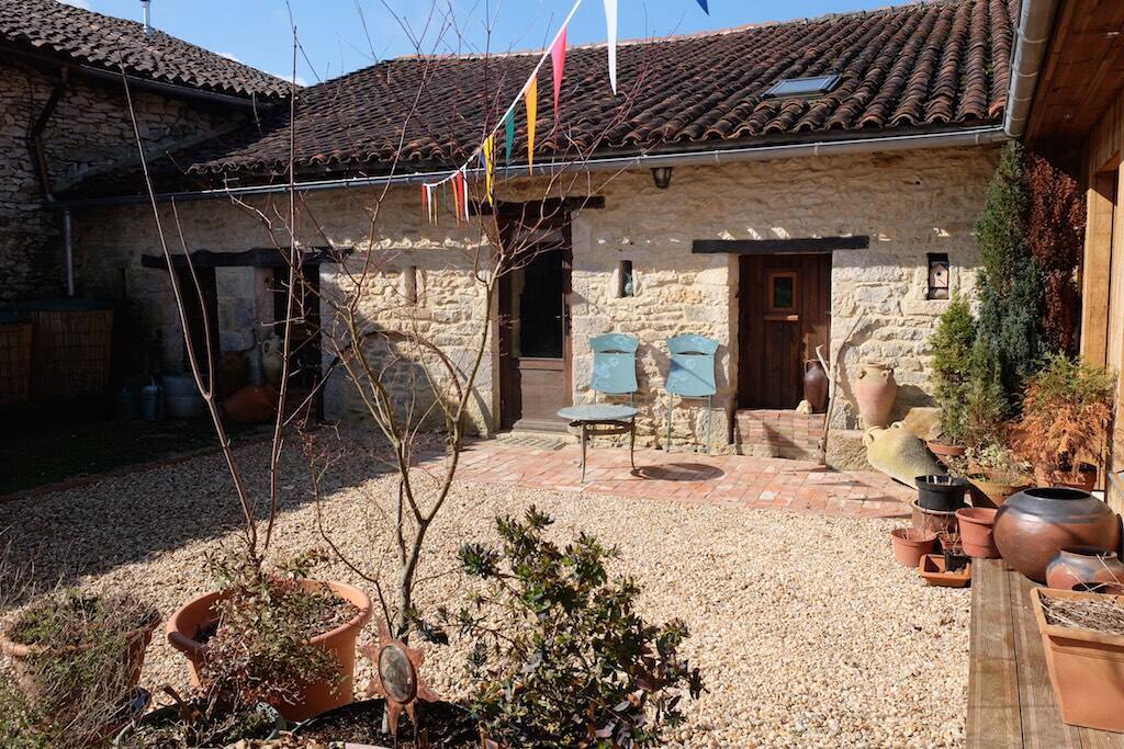 Access to the gite from the courtyard