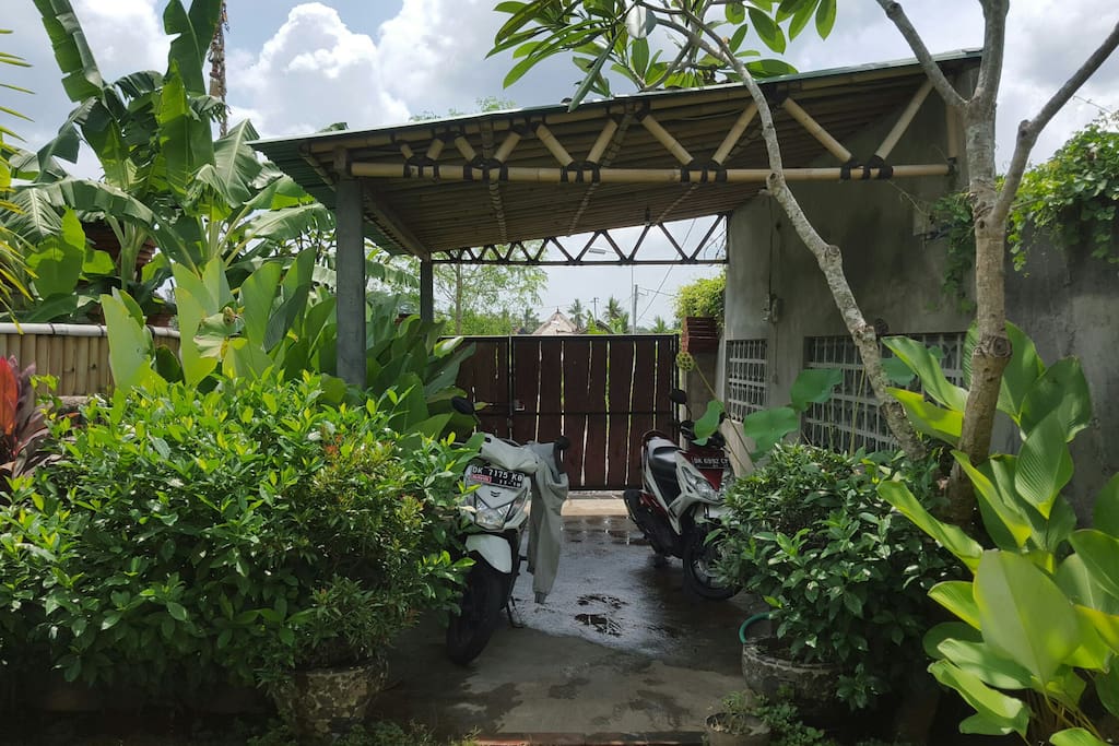 Our private parking area