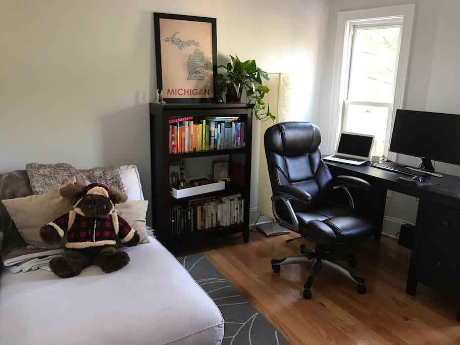 Office and reading area on second floor
