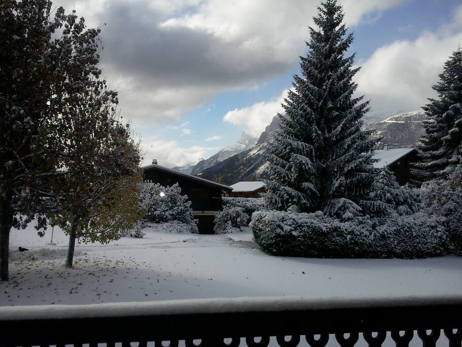 Vue "face" depuis balcon Hiver