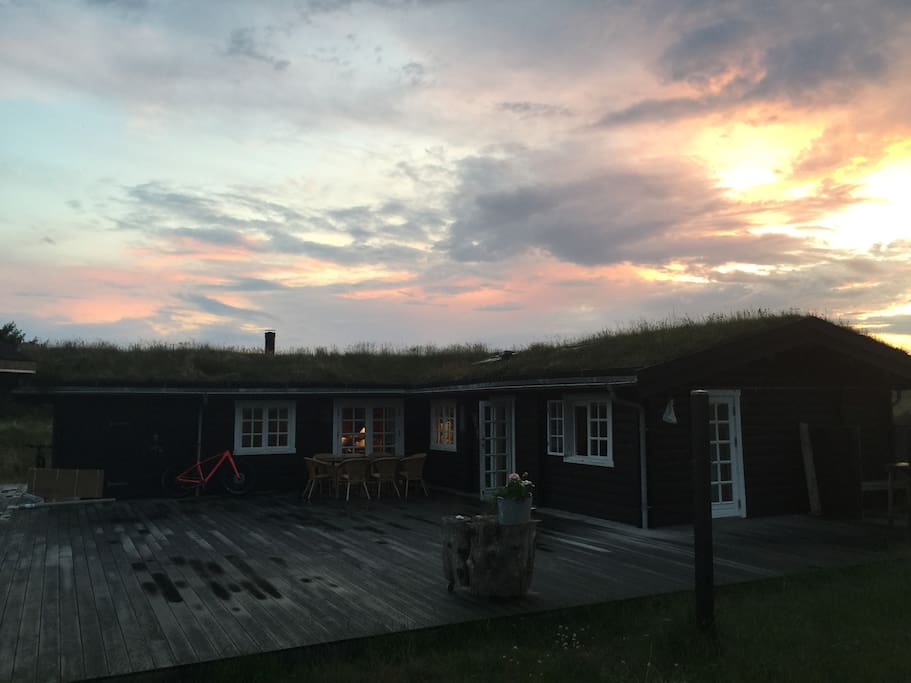 Sunset behind the house