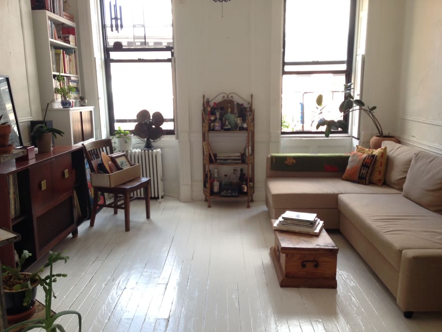 living room (couch is a full size convertible)