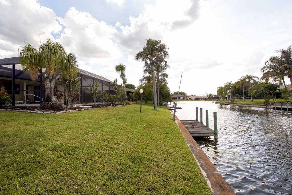 This prime canalfront location offers easy water access.