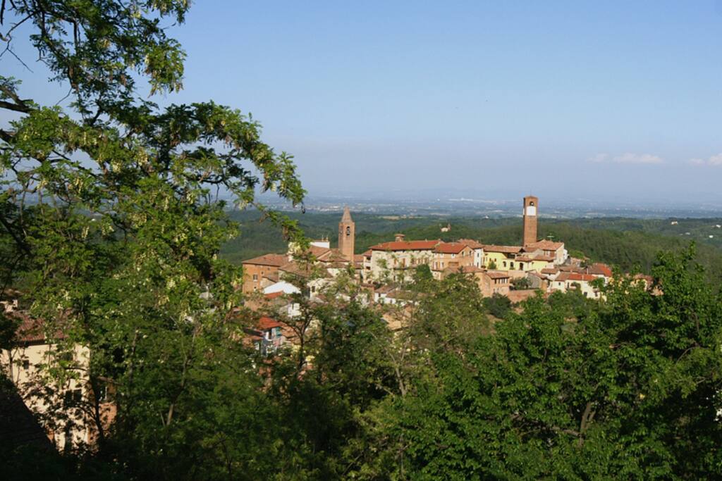 Aussicht auf historische Dorfkern vom Innenhof