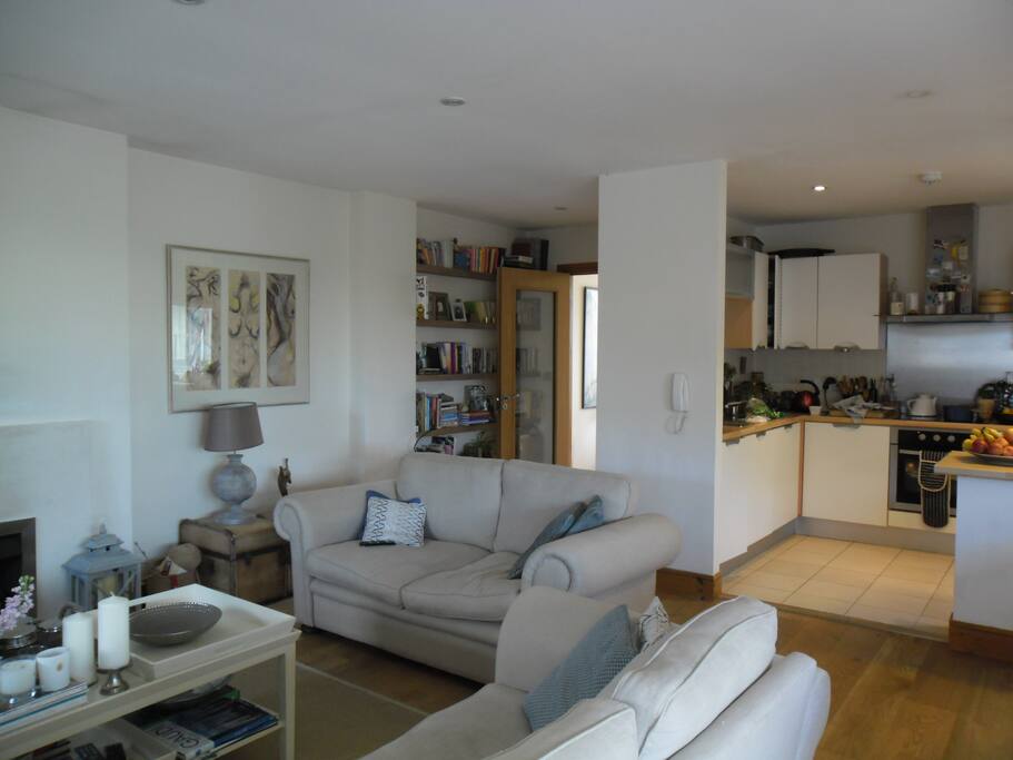 Large living and kitchen area