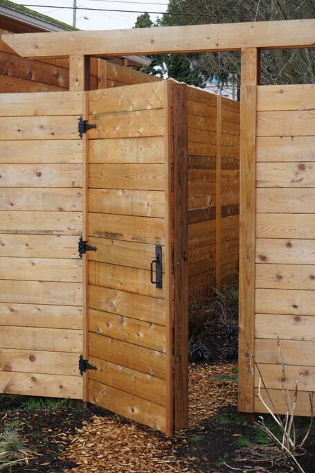 Side entrance to the back yard sanctuary.