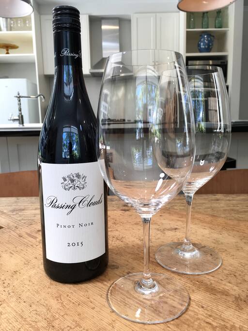 A bottle from a local vineyard