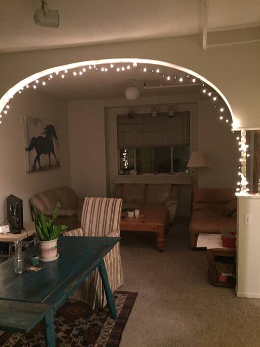 This is the common area where you can sit and eat and watch tv