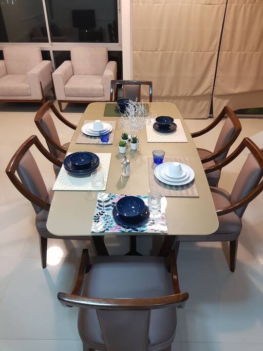 You can set up private workshop or set a nice quiet dinner here with our 6 seat comfortable table