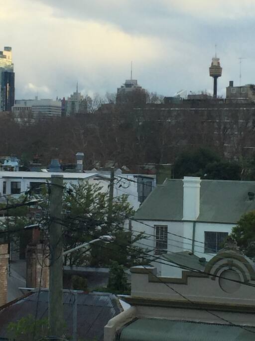 View of Sydney Tower (city centre) from balcony
