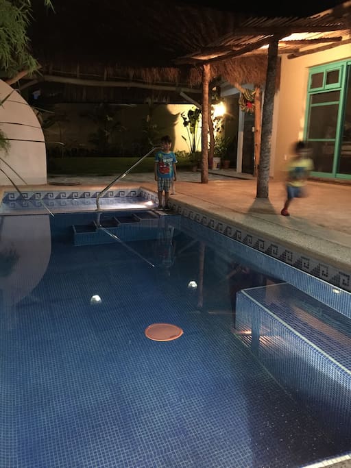 Alberca ,terraza con palapa y baño completo