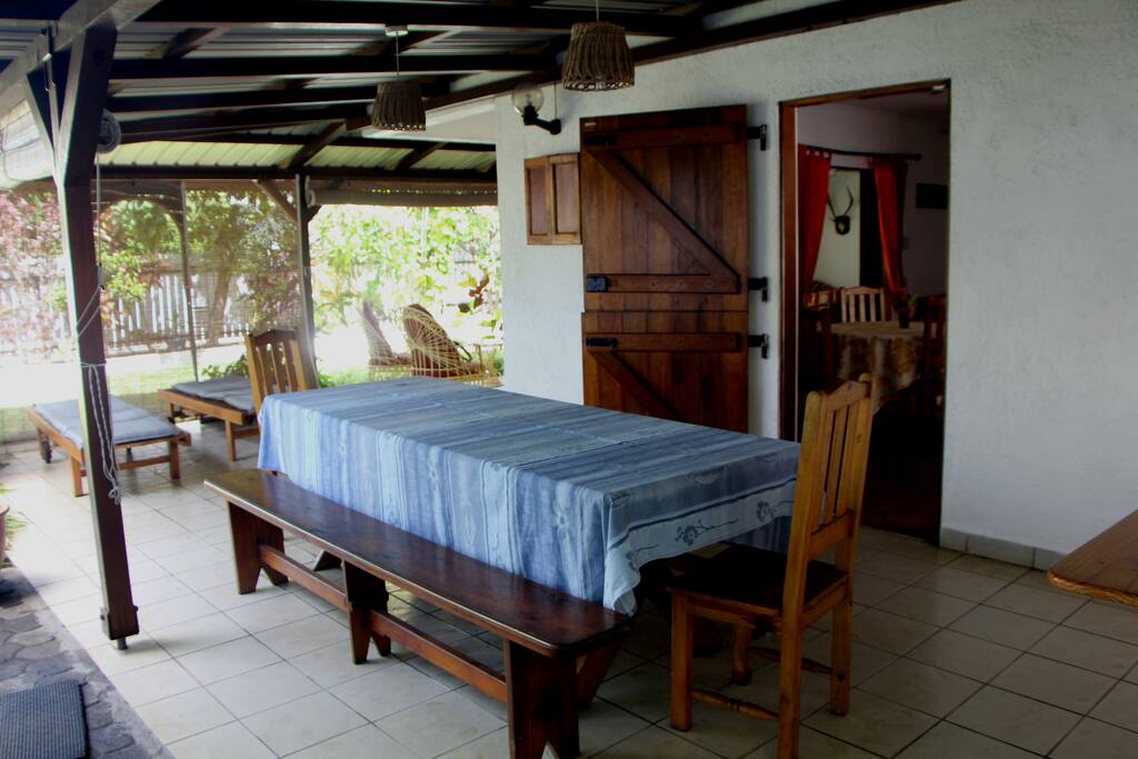 Open terrace with dining table