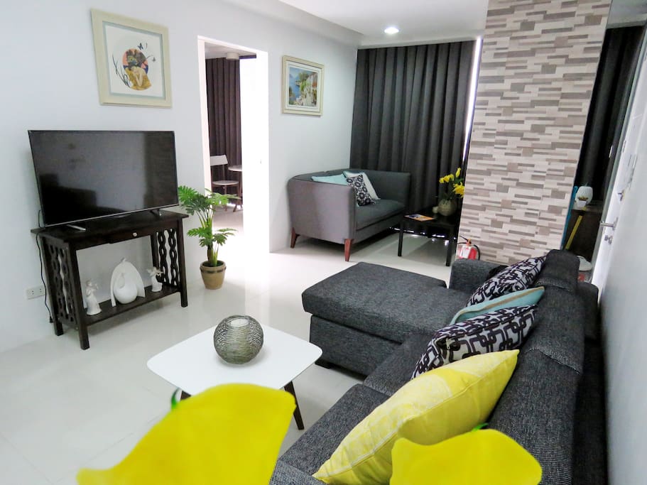 Living area view with 2 sofas