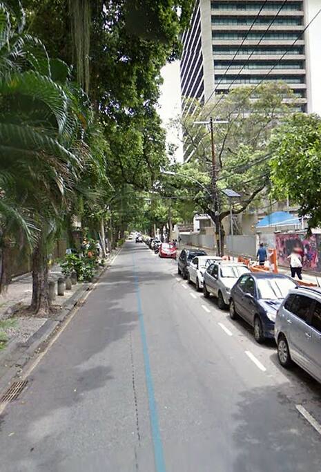 Rua tranquila e arborizada
