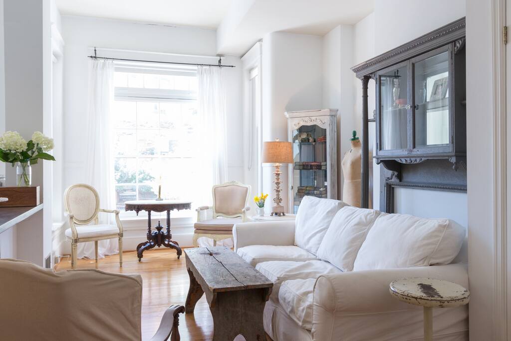 The living room, with sofa sleeper