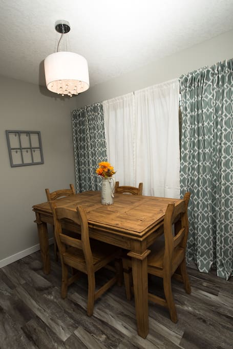 Family dinner table that extends.