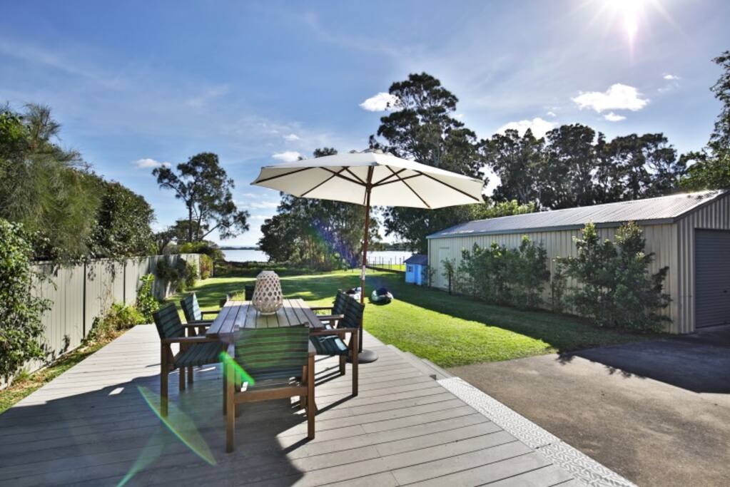 fully enclosed backyard...safe for pets and kids