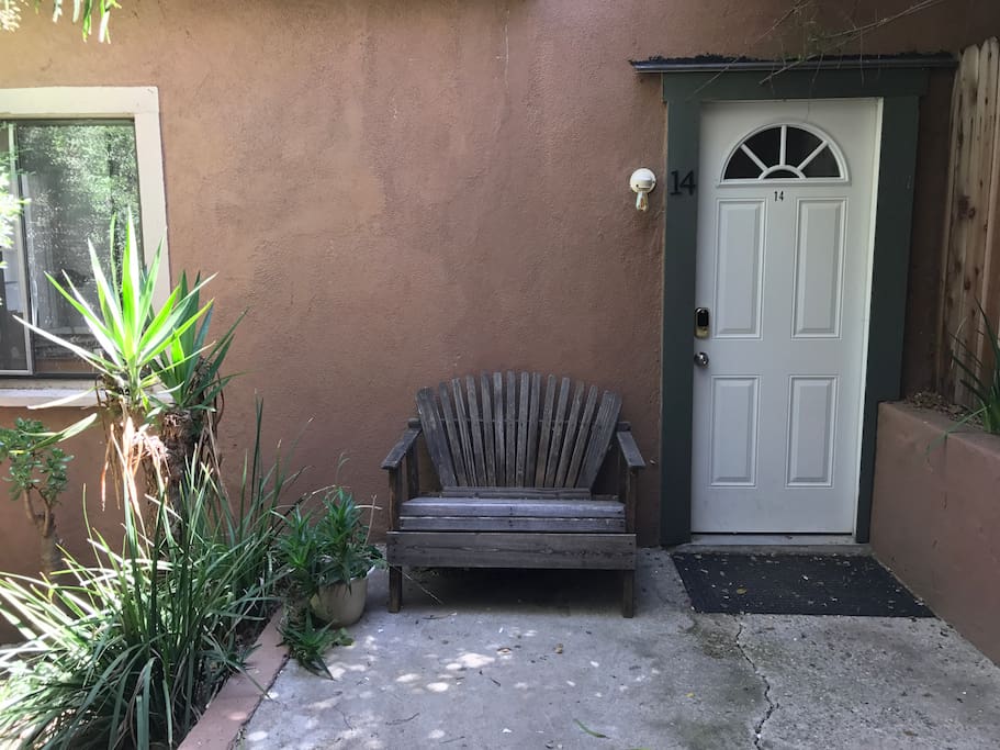 Front entrance with sitting area