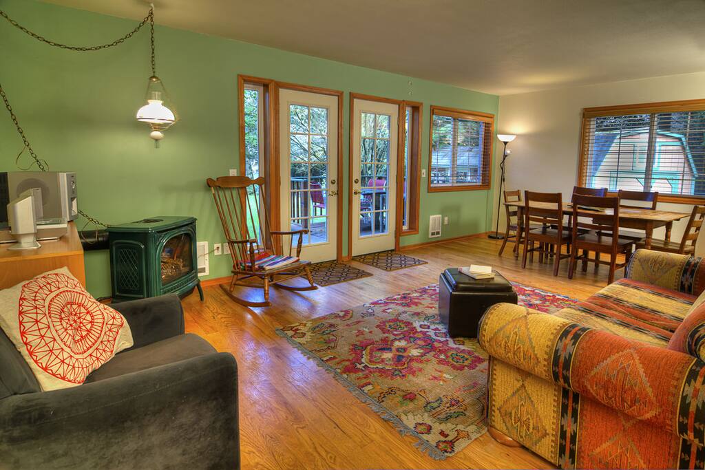 The interior is bright, cheery and comfortable!
