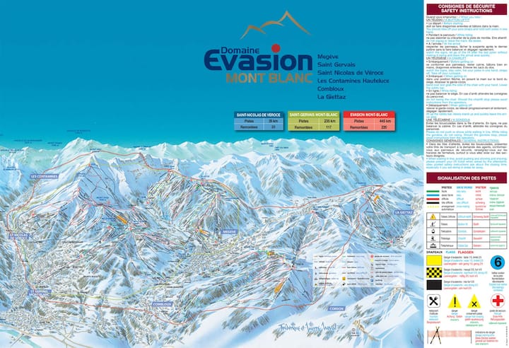 St Gervais Piste Map Chalet Philippe With Panorama View On Mont Blanc - Chalets For Rent In Saint -Gervais-Les-Bains, Rhone-Alpes, France