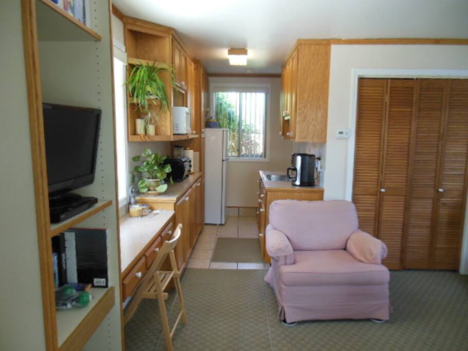 Galley kitchen area.