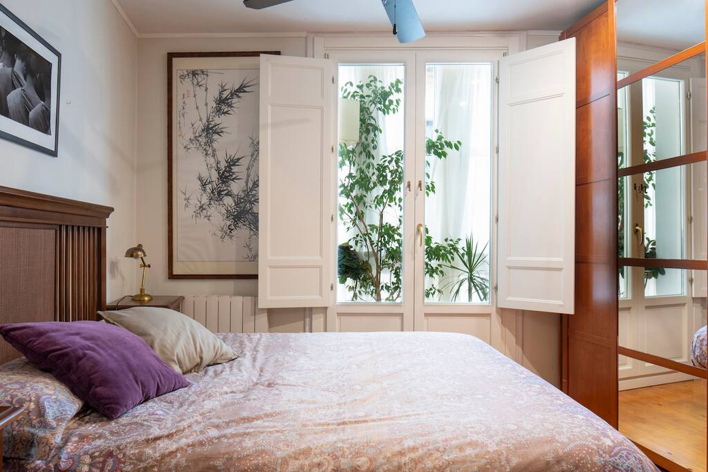 Double bed with balcony