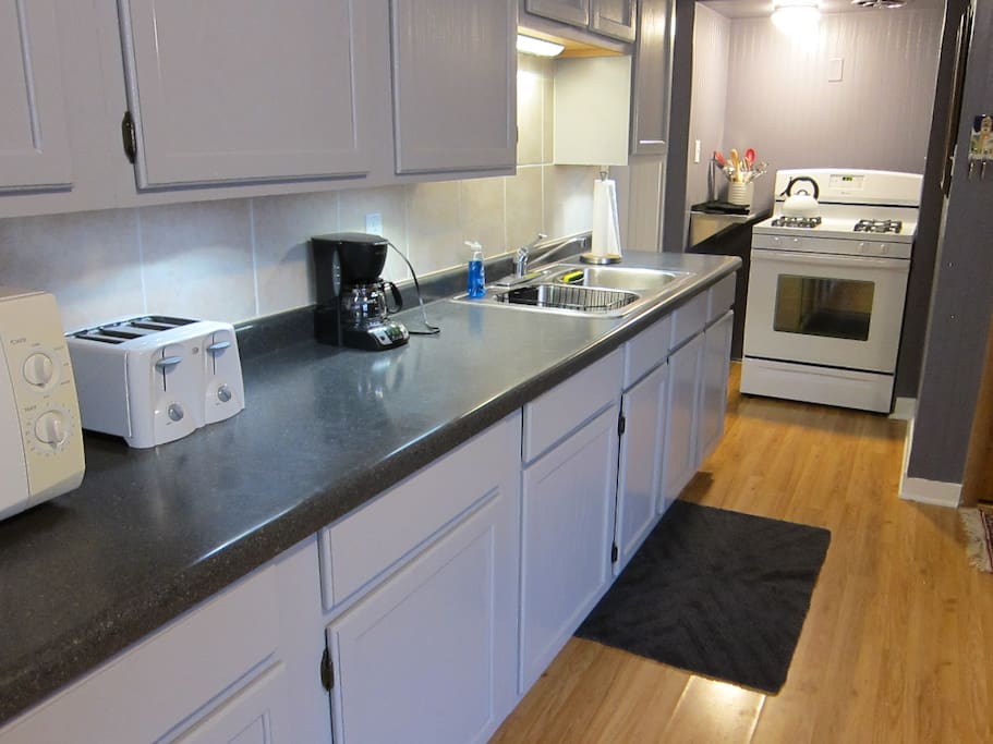 Cleaned and polished kitchen, equipped with everything you need.
