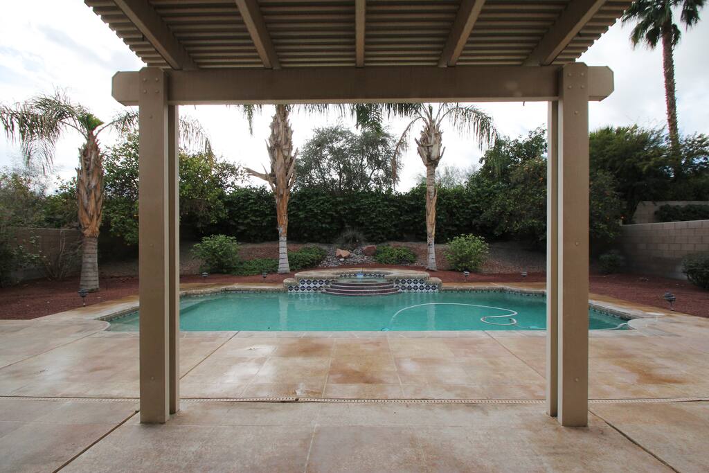 The pool (now with patio furniture & BBQ gas grill, not on picture)