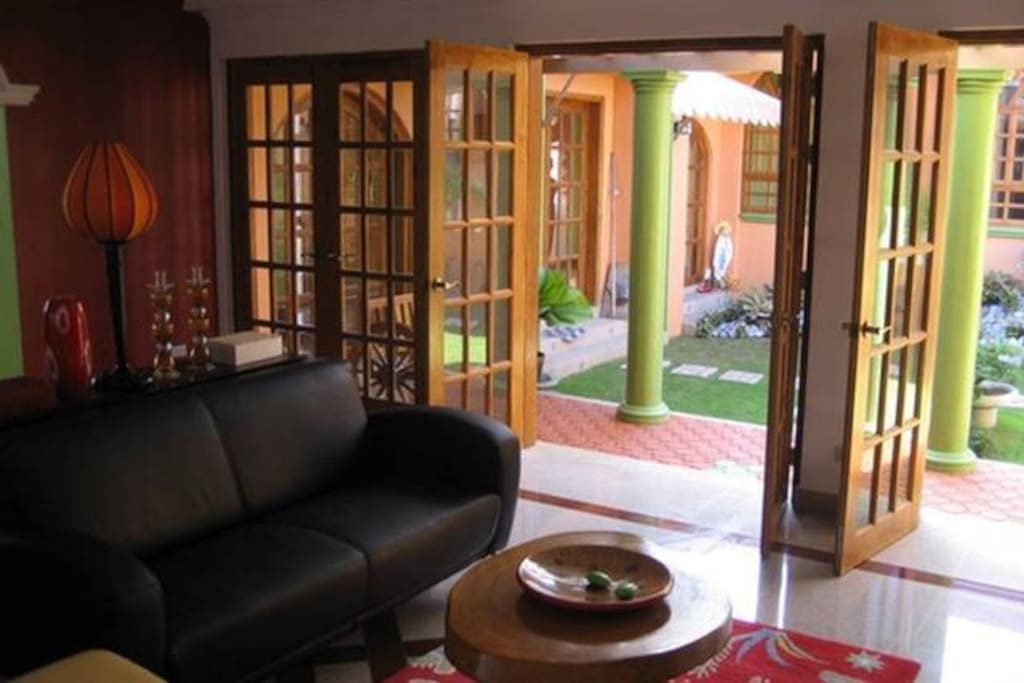 French doors to garden