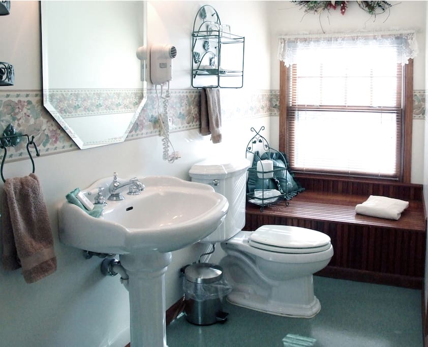 Private in-room bath with shower