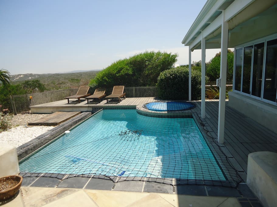Pool and jacuzzi view from main bedroom