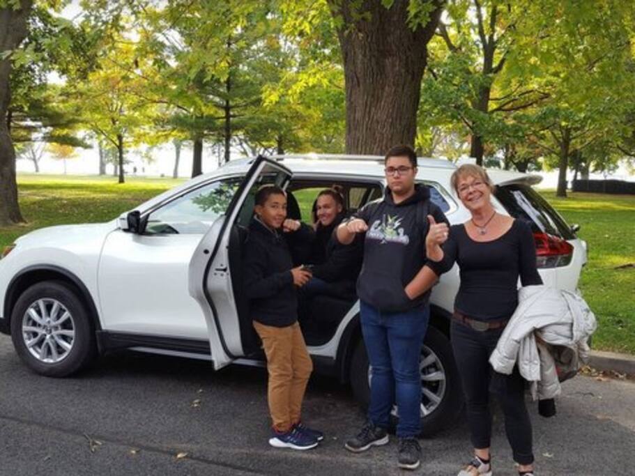 A family of guests visiting from France this fall 2018.
