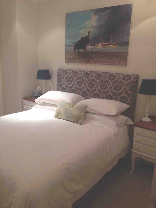 Comfortable queen sized bed with electric blanket and down duvet & pillows. Hairdryer available.