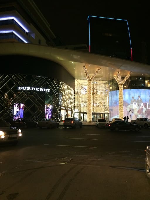Shopping mal in front of apartment