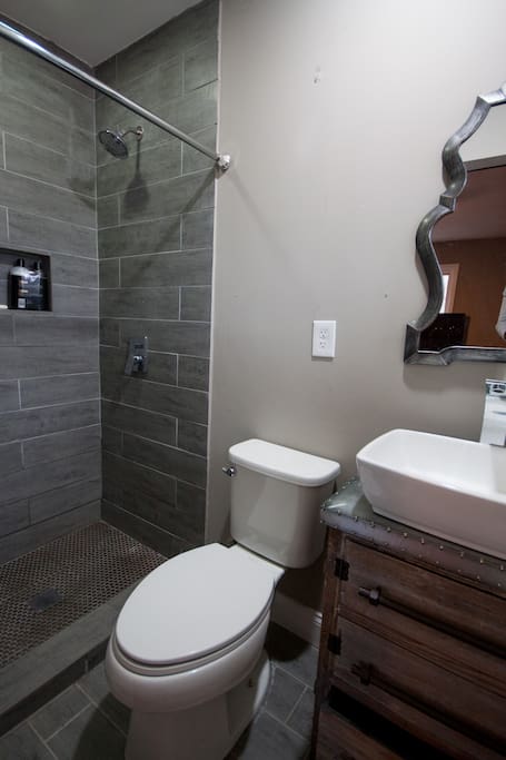 Stone Shower in Private Bathroom