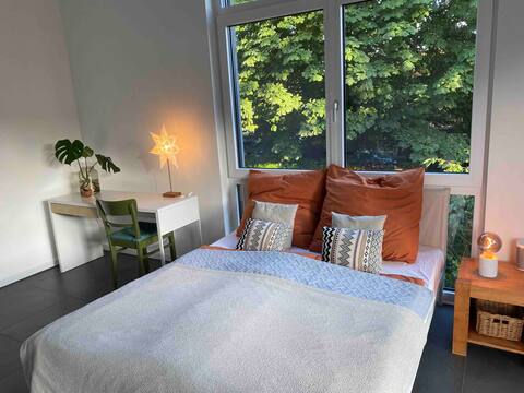 Bright and modern living with sauna and garden