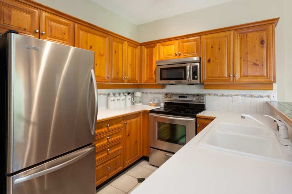 Cook meals with ease in the fully-equipped kitchen