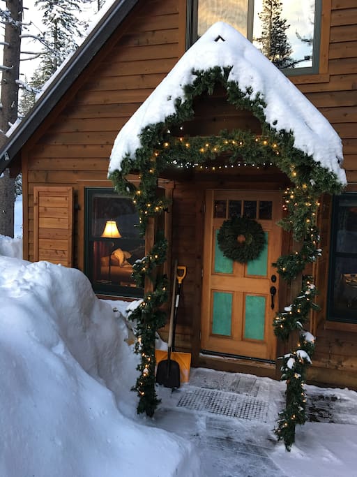 Front of Cabin in Winter 2016