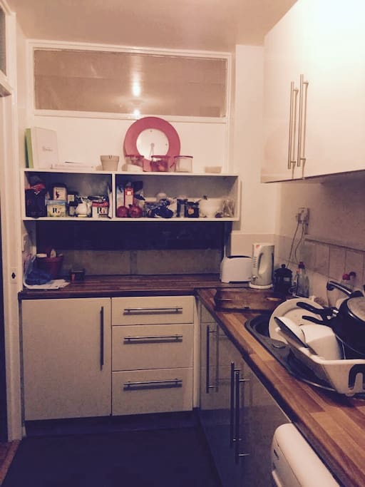 This is a compact kitchenette perfect for preparing food. You are free to use the refrigerator and all the applicants.