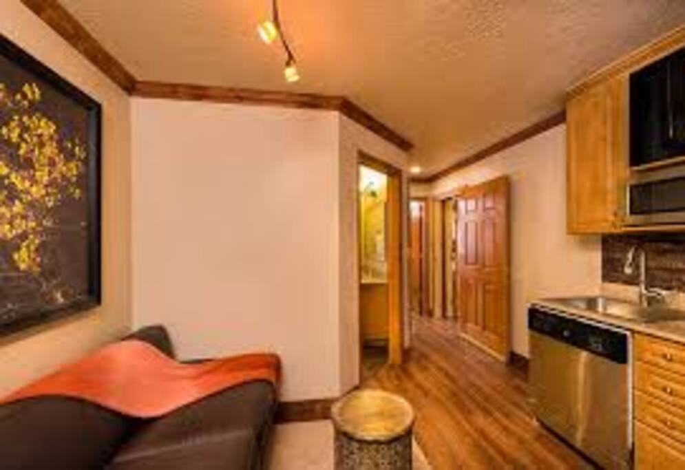 Kitchenette with sofa bed