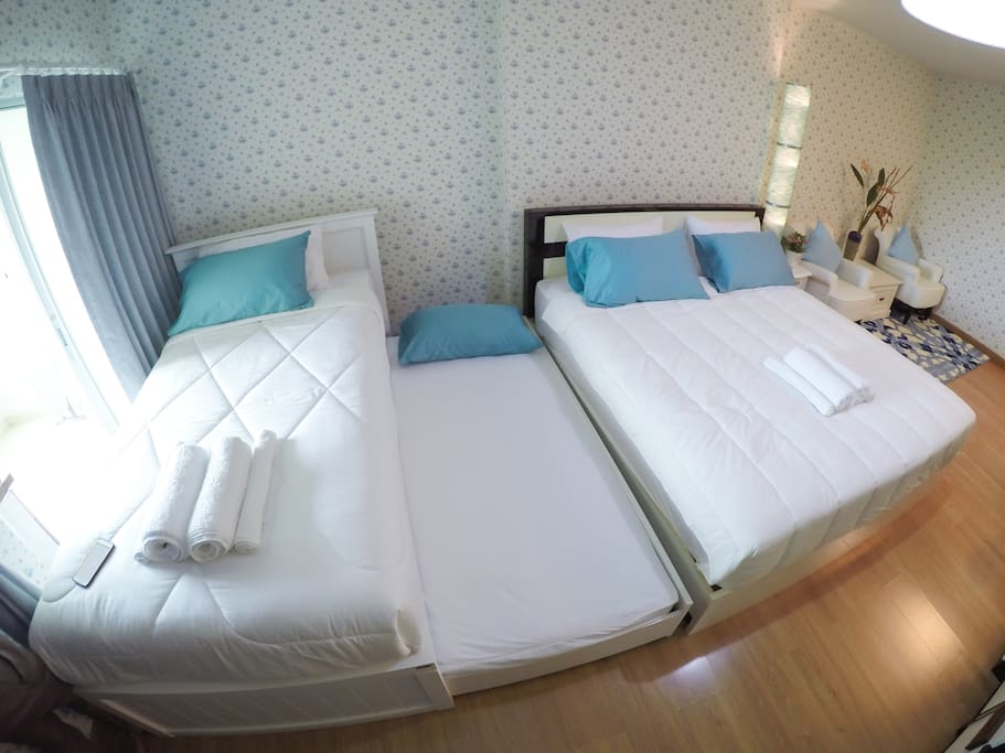 Our accommodation decorated in luxurious vintage style; it is the Studio room with the 37 square meter which suit for 4 persons, we focused on the cleanness and the completely facility to serve you in the relaxing day. Open your chance to use our service and open our chance to serve you once then you will touch with our intention and the special price which no additional charge.